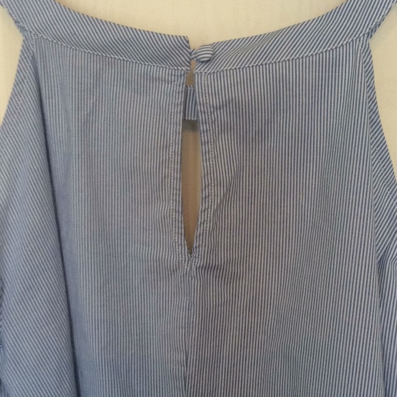 Blue and white striped off-the-shoulder top - Picture 4 of 4